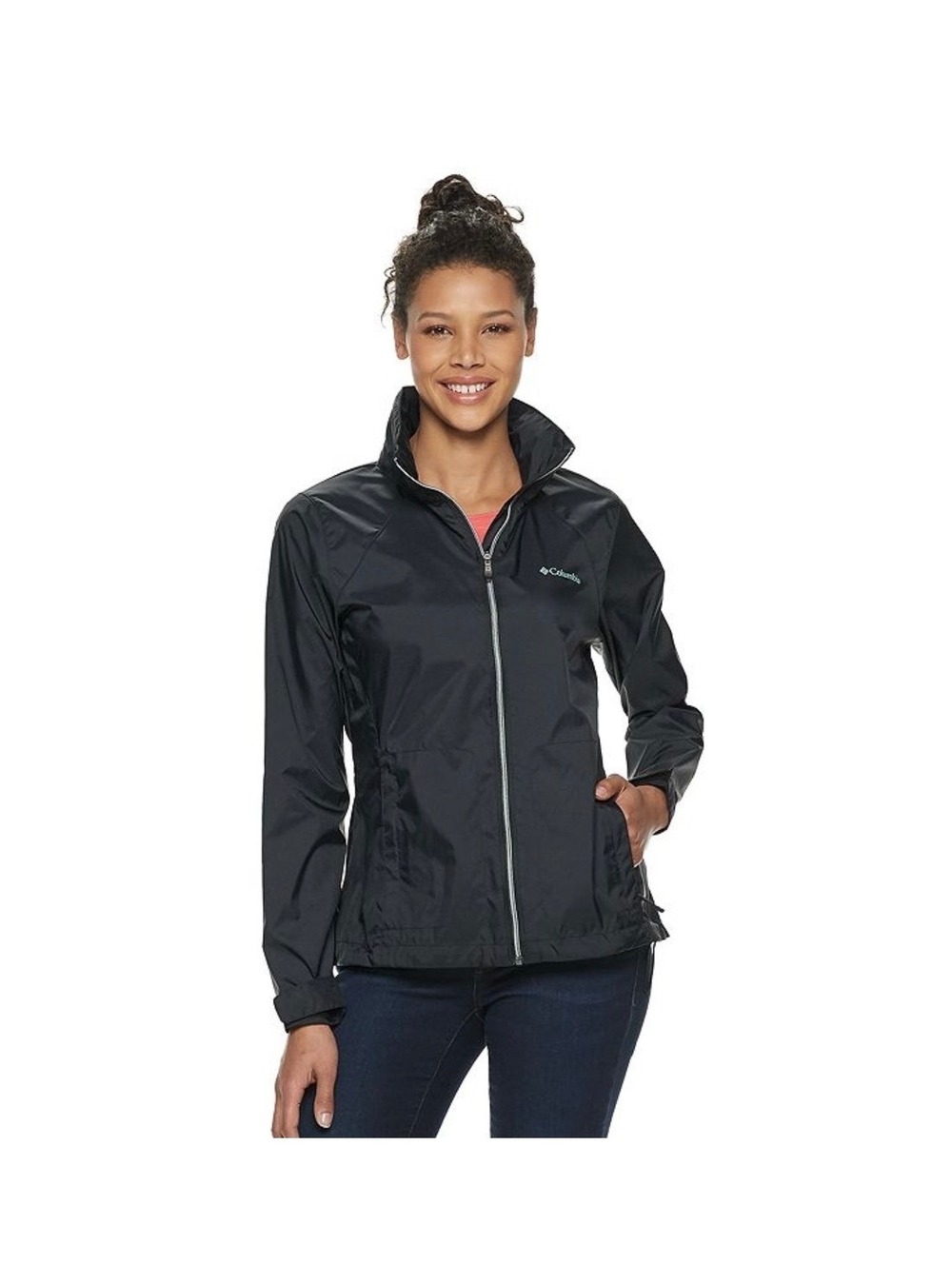 Columbia Switchback IV Black Windbreaker Rain Jacket Packable Waterproof